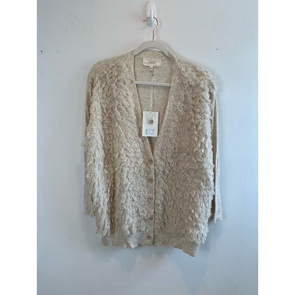 THE GREAT. Cream Textured Cardigan - Picture 4 of 11
